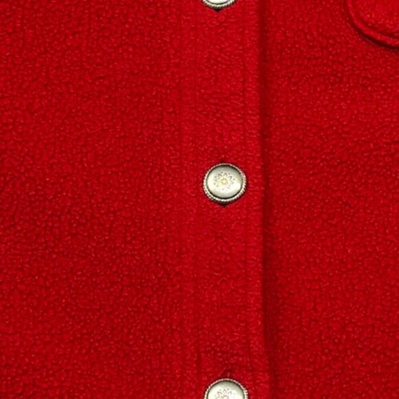 Talbots Cherry Red Malden Mills Fleece Petite Shirt/Jacket/Shacket , Sz: SP - Picture 5 of 11